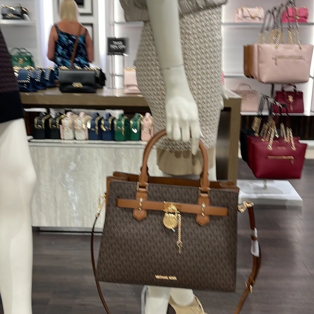Michael Kors Hamilton Meidum Satchel Shoulder Crossbody  Brown